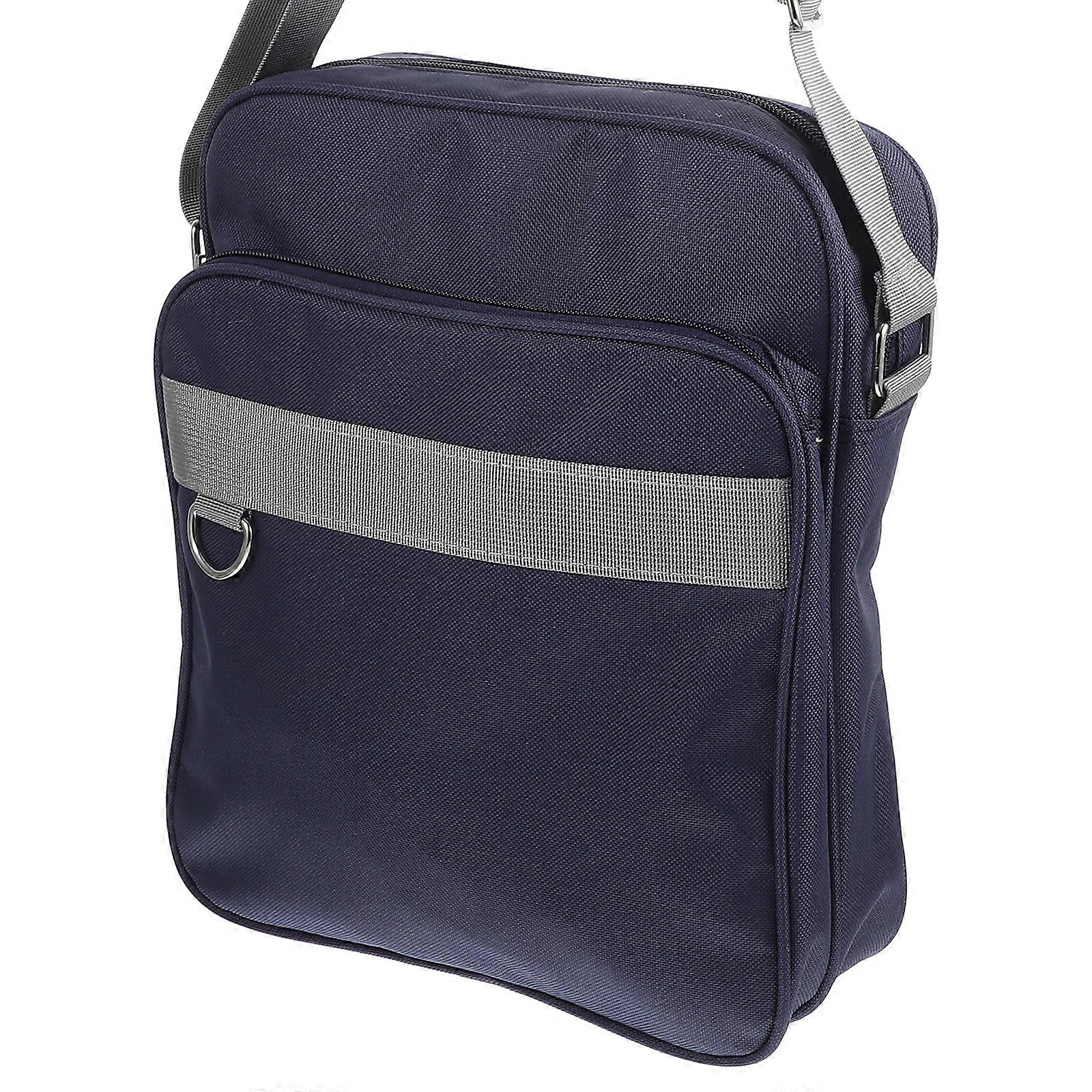 Shoulder Bag For School Large Capacity Fabric Messenger Crossbody Tote Daily Use Dark Blue 30X25CM 1Pcs