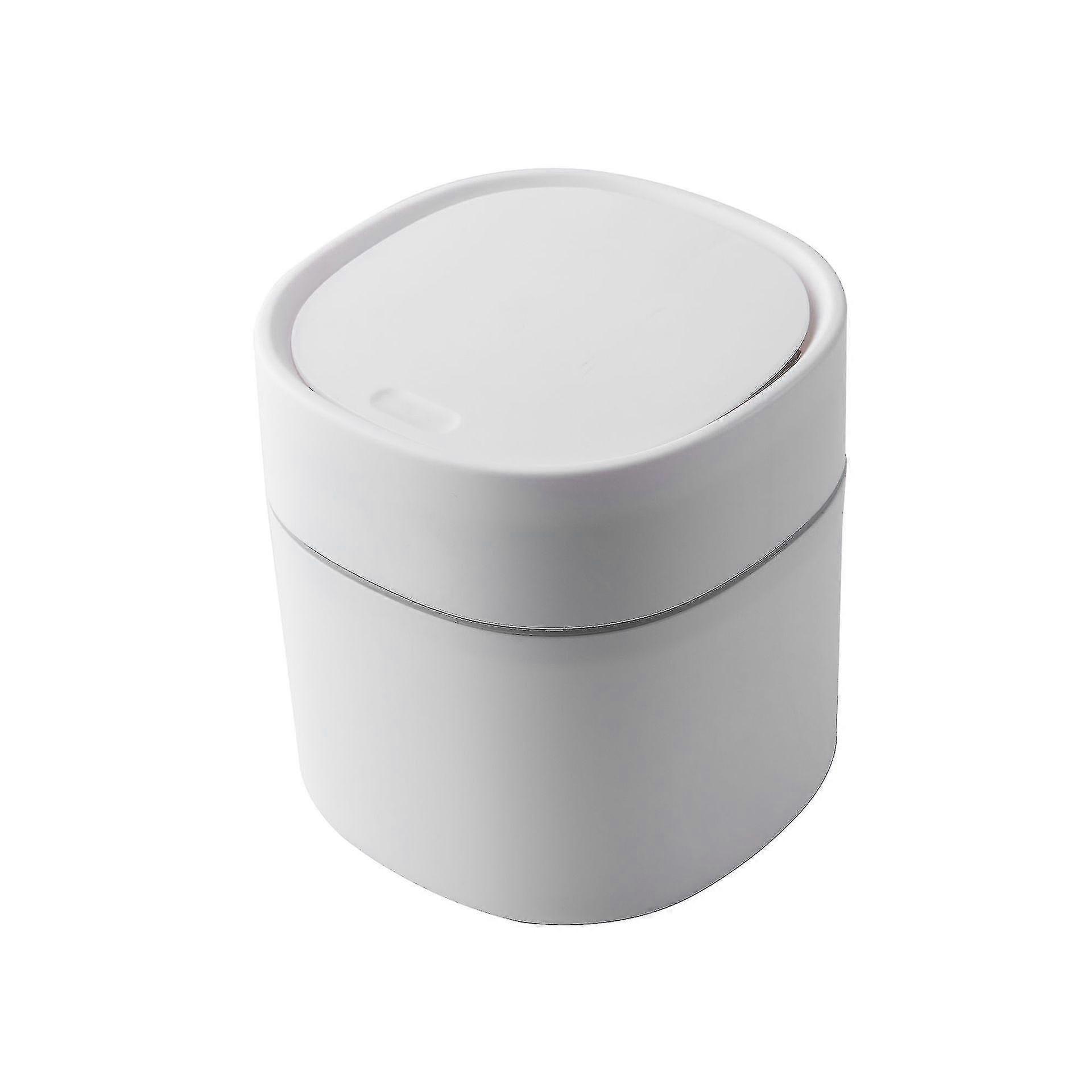Plastic Mini Trash Can With Lid - Wastebasket For Bathroom Vanity, Desktop, Tabletop Or Coffee Table - Dispose Of Cotton Rounds, Makeup Spon