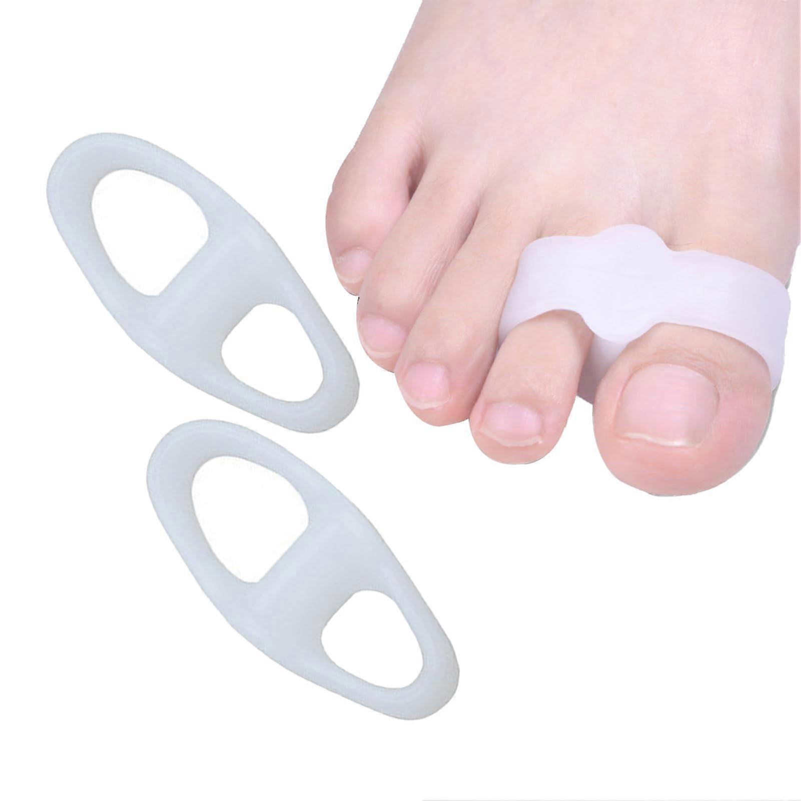 Toe Separator Silicone Foot Separator for Toes Soft Hammer Toe Corrector Portable Big Toe Straightener White Size S