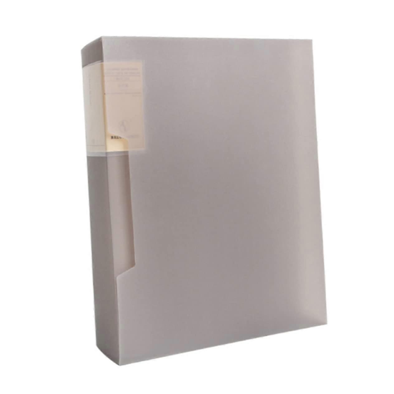 A4 Office Binder Folder with Multiple Pockets, Frosted Grey PP, Document Organizer for Office Supplies