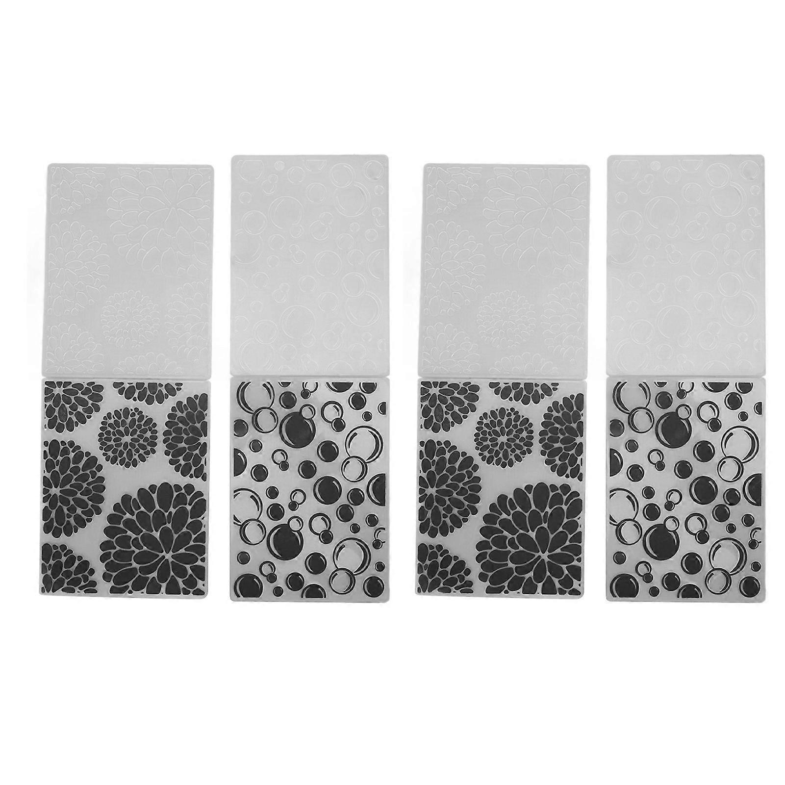 2025 Latest Model 4Pcs Embossing Folders Unique Design Concave Convex Texture