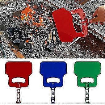 Kunststoff-Handventilator für Bbq Holzkohle Bbq Feuerstarter (3 Stück - Blau, Grün, Rot)