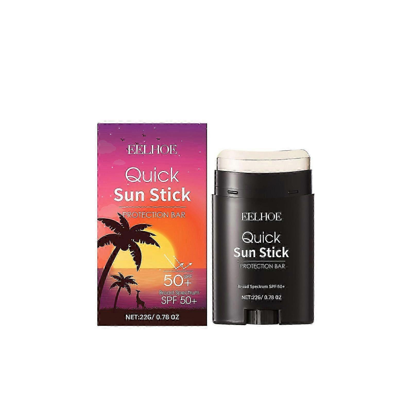 クイック日焼け止め保護バーSPF50 +、日焼け止めスティック、SPF 50防水日焼け止めスティック、顔とB用の軽量UV保護日焼け止めプロテクター