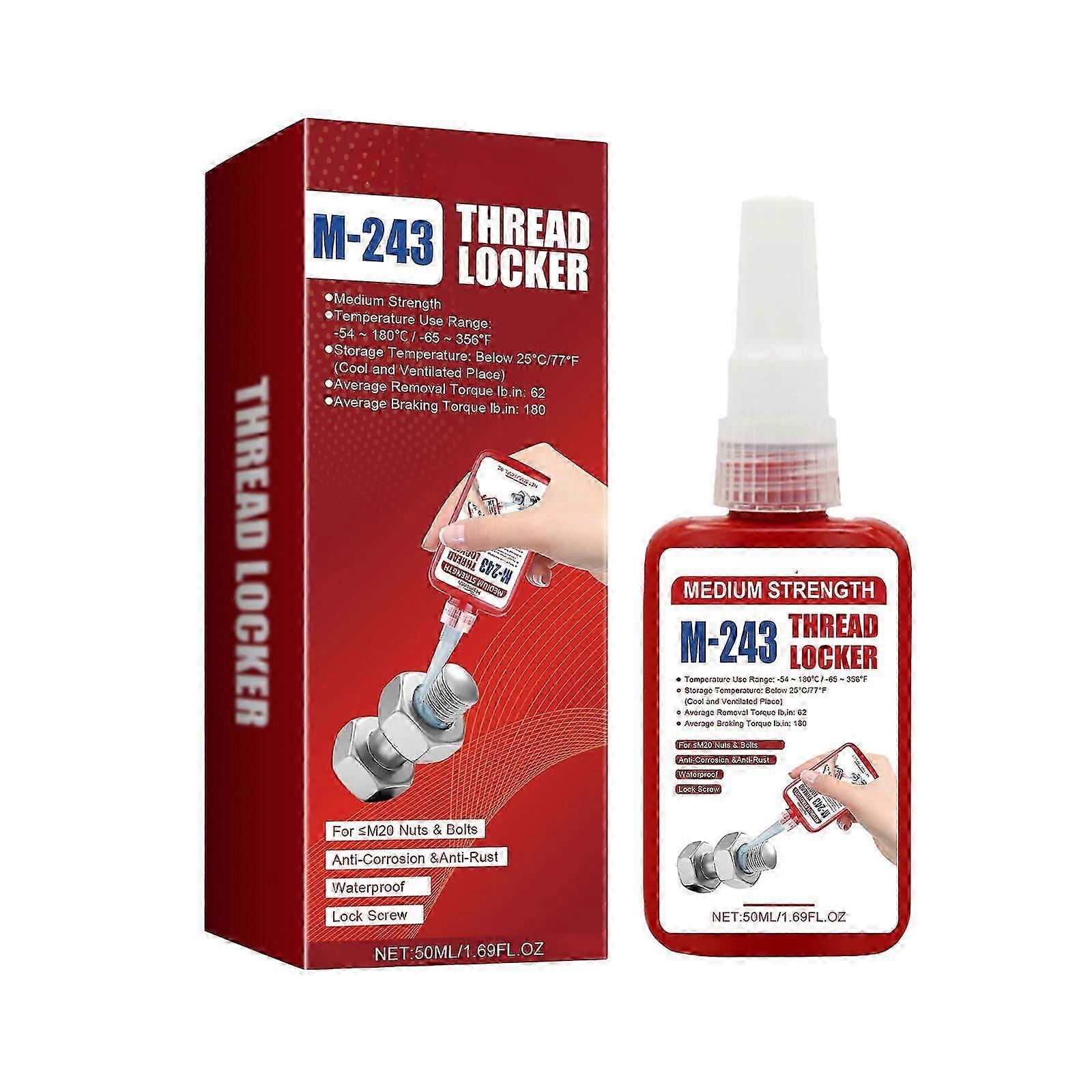 Thread Locker 243, Lock Tight Nuts and Bolts, Metal Glue, for Lock and Seal Fasteners, Prevent Rust and Corrosion