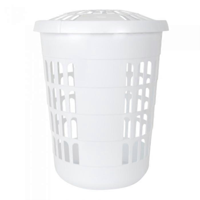 Casa Deluxe Round Laundry Hamper Ice White 60L