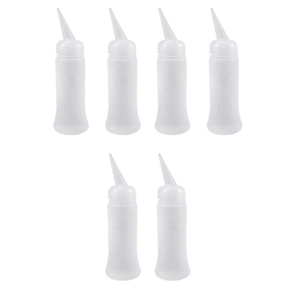 6pcs 260ml Empty Squeeze Bottles for Hairdressing with Beak Mouth Design