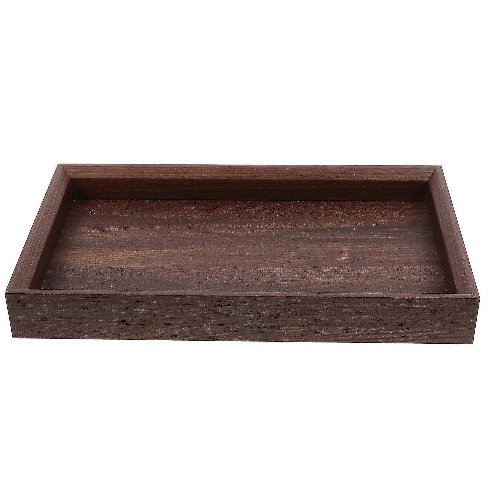 Rectangular Tea Tray Black Walnut Wood Grain Tea Party Jewelry Display 1Set