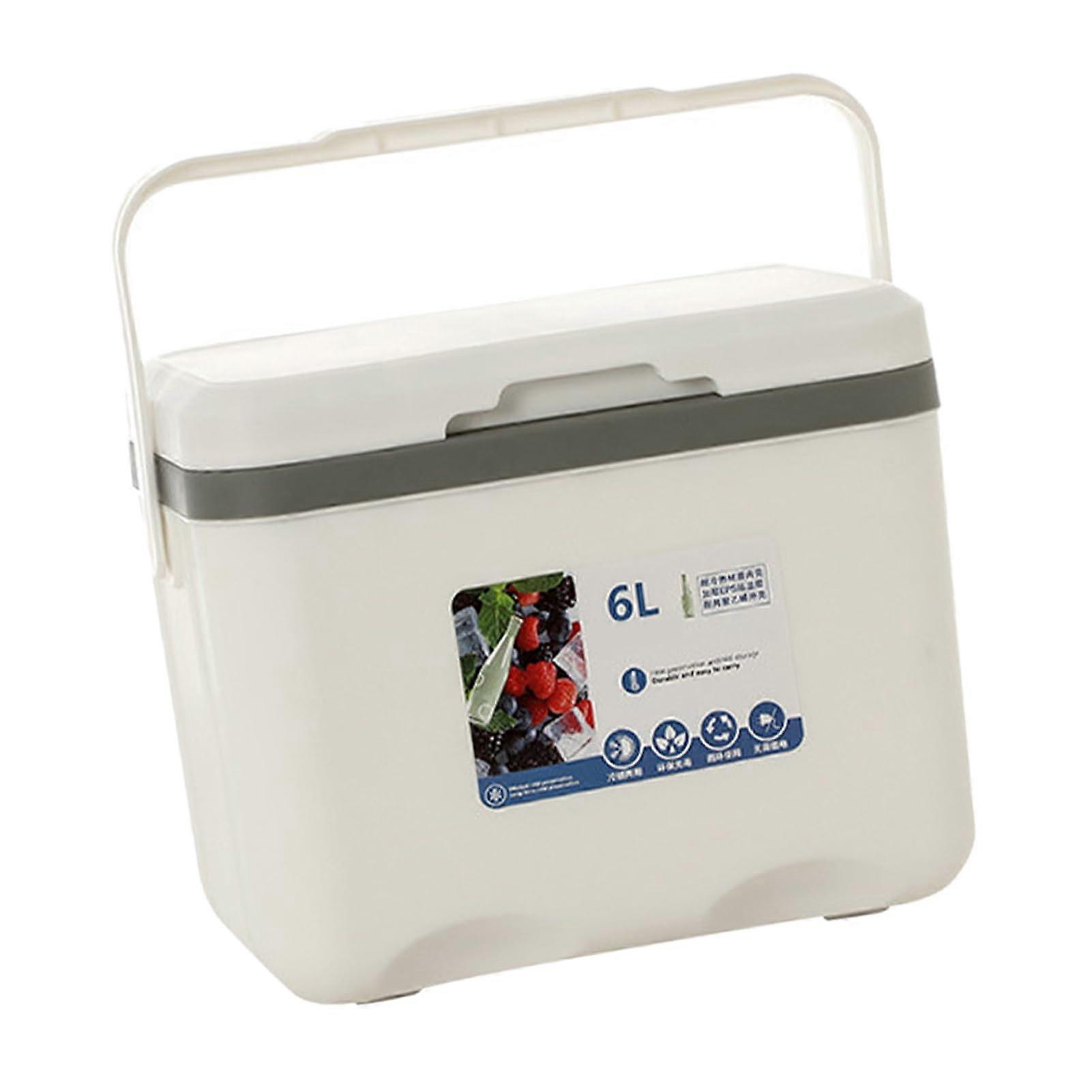 6L ColdHot DualUse Insulated Box, Heat Cold Food Preservation Container, Temperature Preserving Food Box, Suitable for Travel (White)