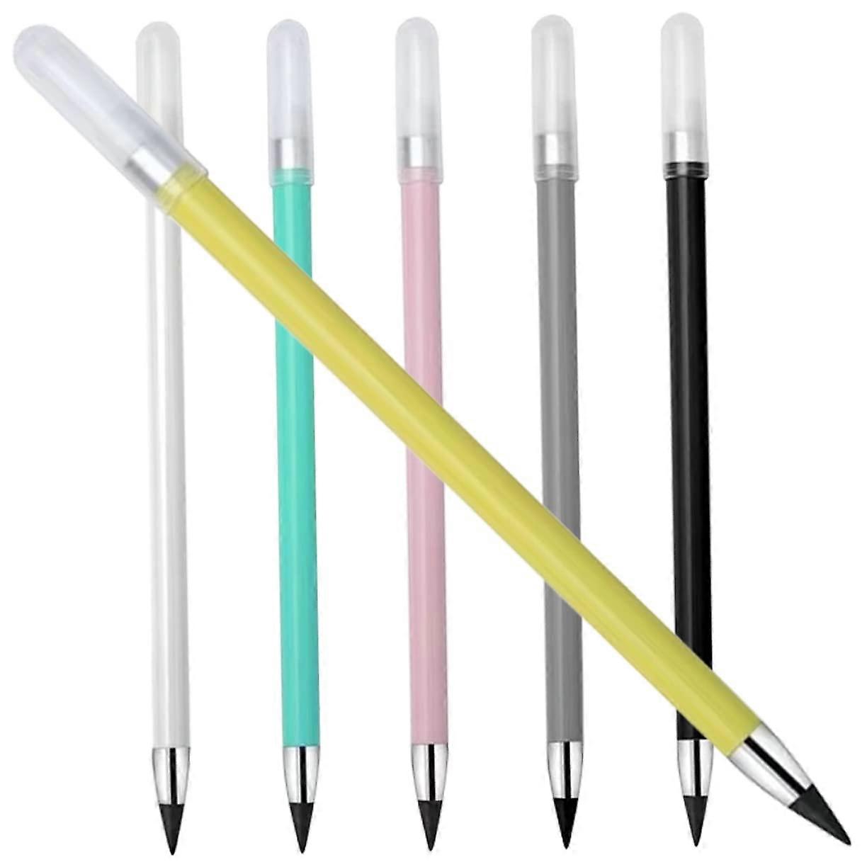 6 Pieces Pencils Inkless Writing Learning Pencils with Eraser for Students and Artists No Sharpening Needed Durable and Practical