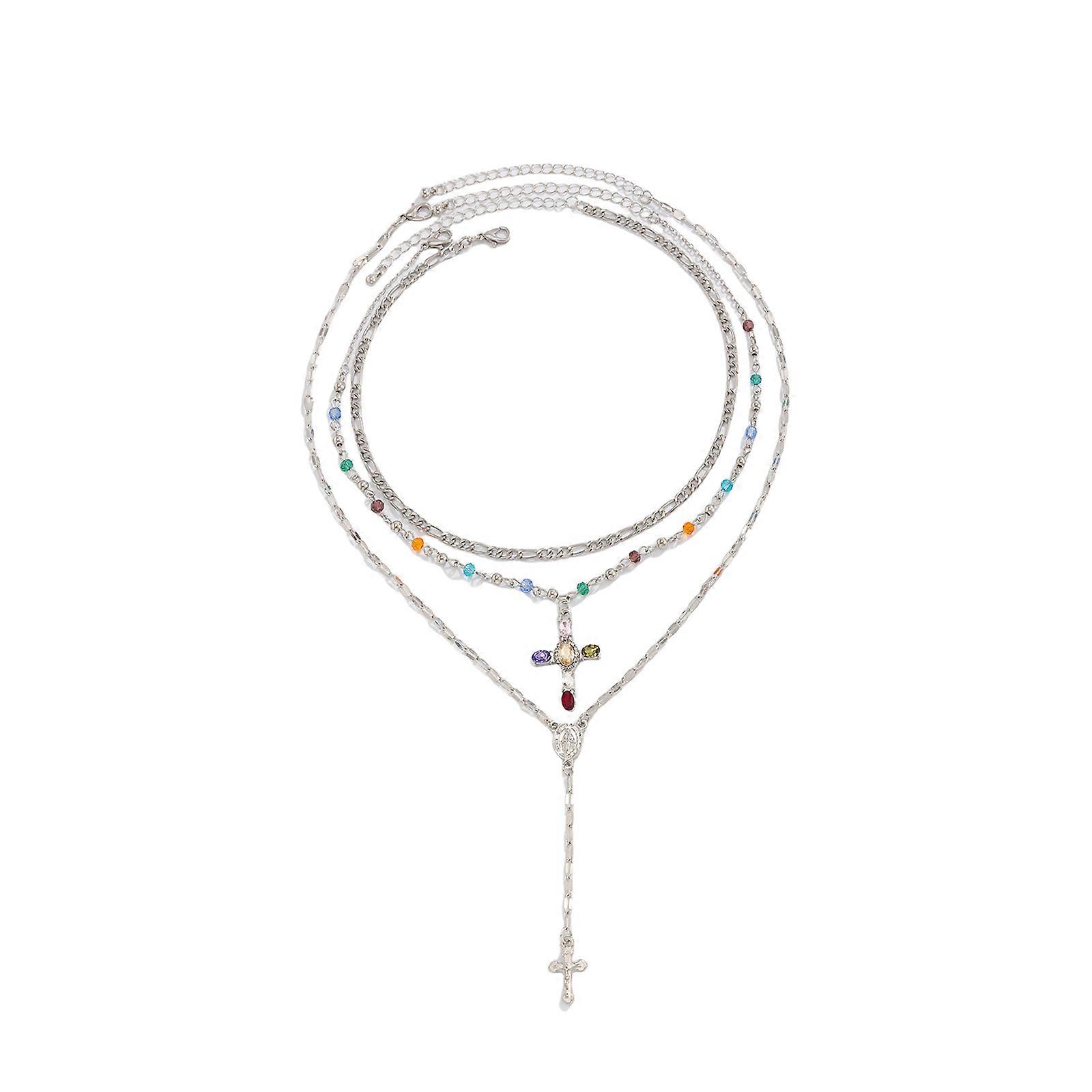 Fashionable Crossed Necklace With Adjustable Chain Minimalist Design Lightweight Multilayered Jewelry Suitable For Various Occasions Multicolor