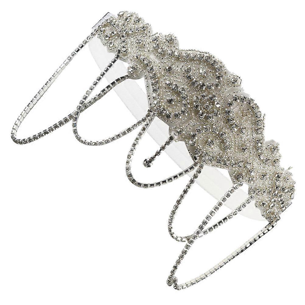 Bridal Headpiece Rhinestone Headband Vintage Theme Parties Elegant Sparkling Effect 1Pack