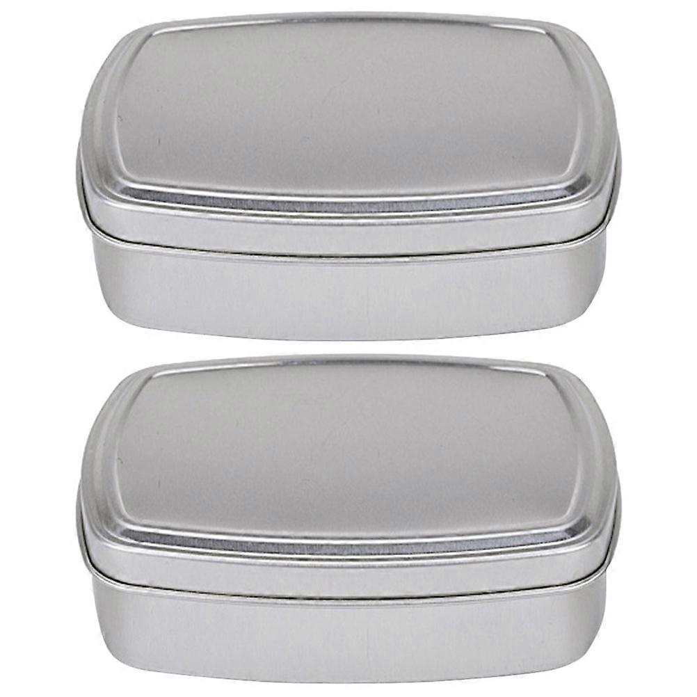 Soap Travel Case Refillable Aluminum Multi-Function Soap Cases For Travel And Home Use 9.5x7x2.8cm Silver 2Pcs Storage And Leak-Proof