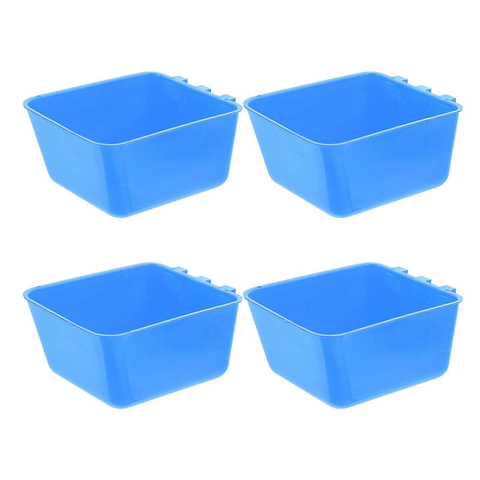 Cage Water Bowl Guinea Pig Food Bowl Home Pet Feeding 4.8×3.7×2.2in PE Water Dispensing 4Set