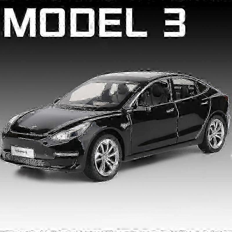 1:24 Alloy Toy Car Model with Steering Sound and Light for Kids - Suitable for Tesla Models