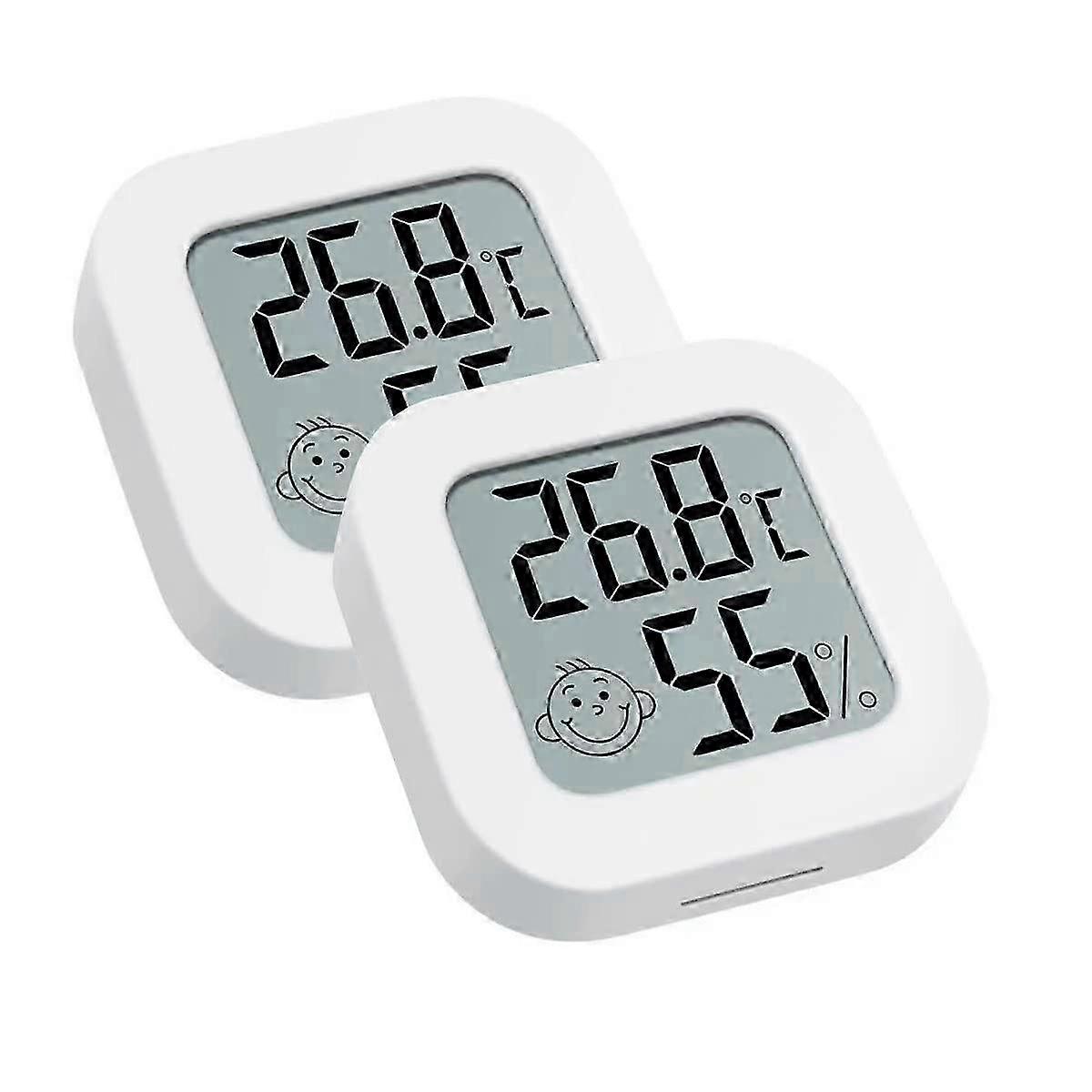 2-Pack Mini Digital Hygrometer & Thermometer - LCD Temperature & Humidity Gauge for Accurate Monitoring in Greenhouses and Indoor Spaces