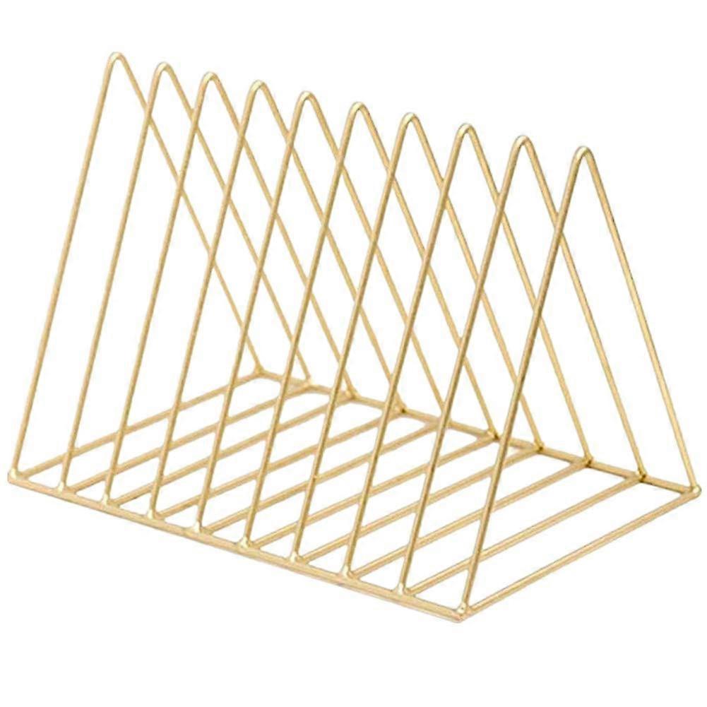 Magazine File Organiser Gold - Desk Storage for Magazines, Paper and Documents, Stylish Office File Holder, Durable Design
