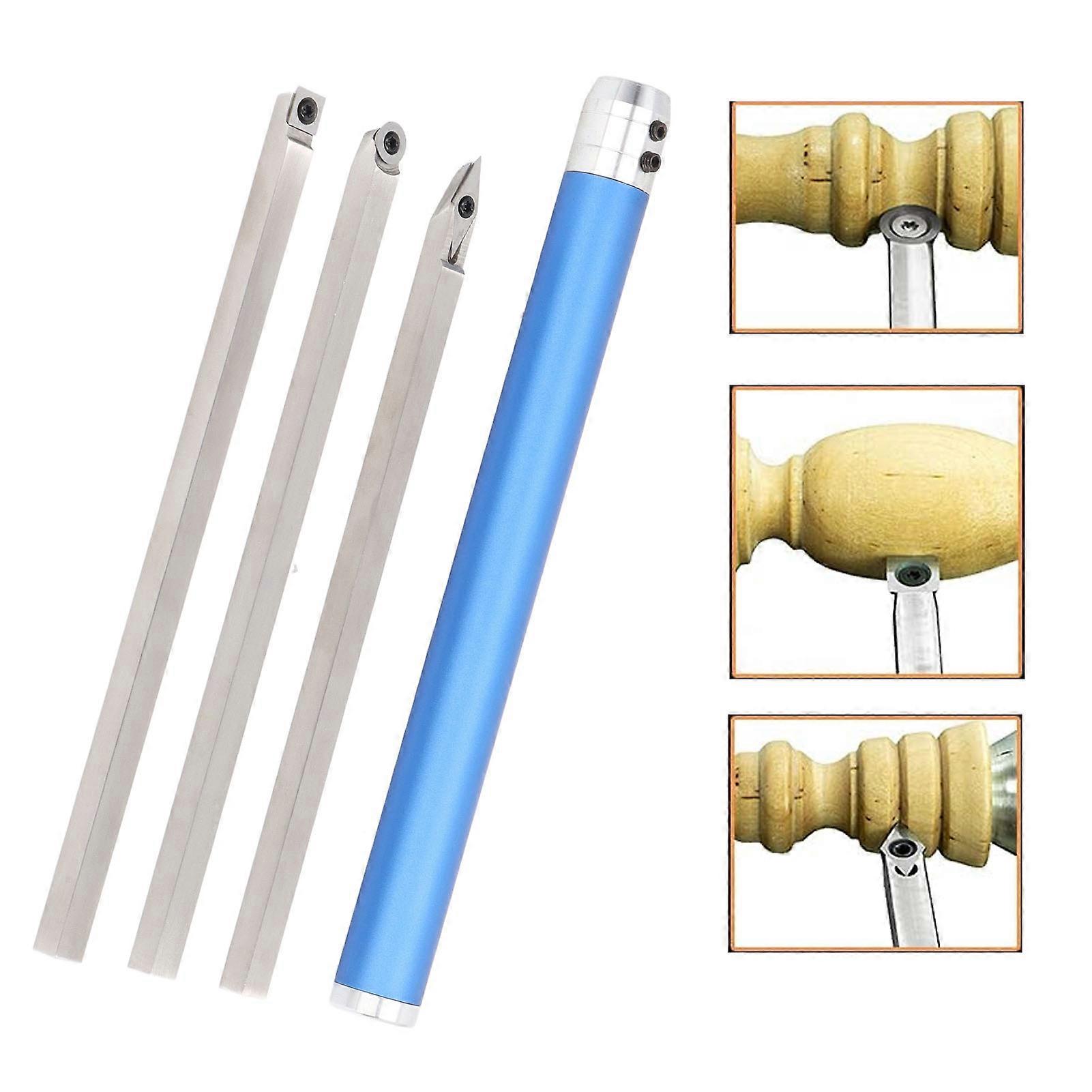 6Pcs Carbide Tipped Wood Lathe Turning Tools Set Incisive Easy to Use Carbide Turning Tools for Woodworking 