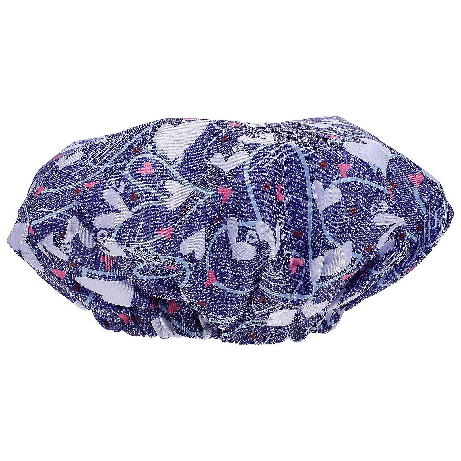 Shower Cap for Men Multi Purpose Hair Protection Hat with Creative Print Design for Bathing and Sleeping Durable Oxford Fabric Practical
