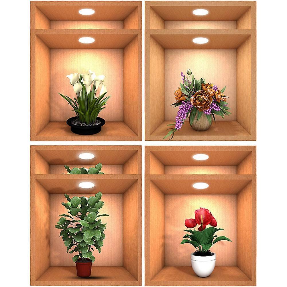 Self-Adhesive Wallpaper 3D Bonsai Adhesive Bonsai Sticker Diy Easy To Apply For Bedroom Living Room 30X30X0.1Cm 2Pcs
