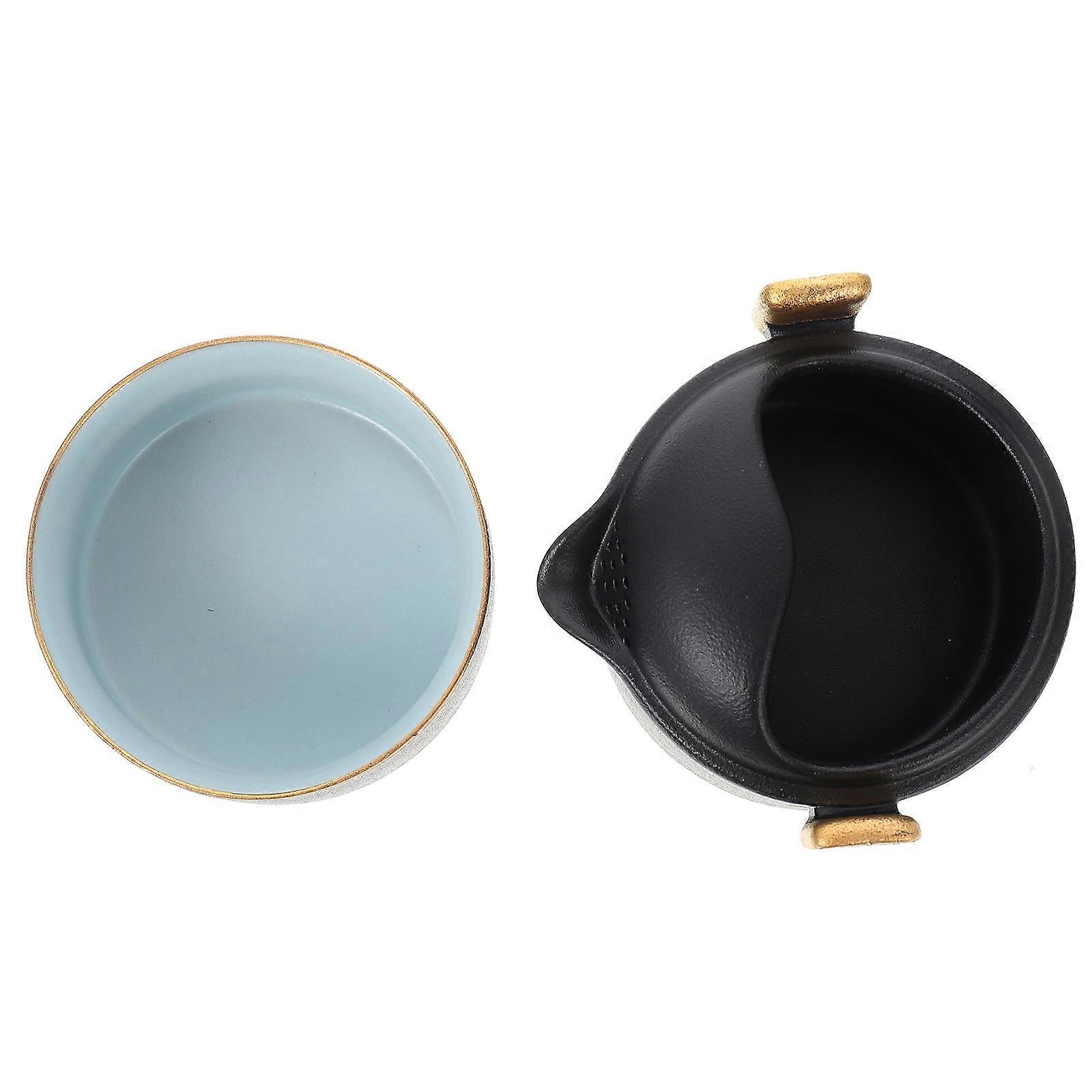 Portable Ceramic Tea Set For Business Trips Storage Function 3.9×3.1×3.1in 1Set
