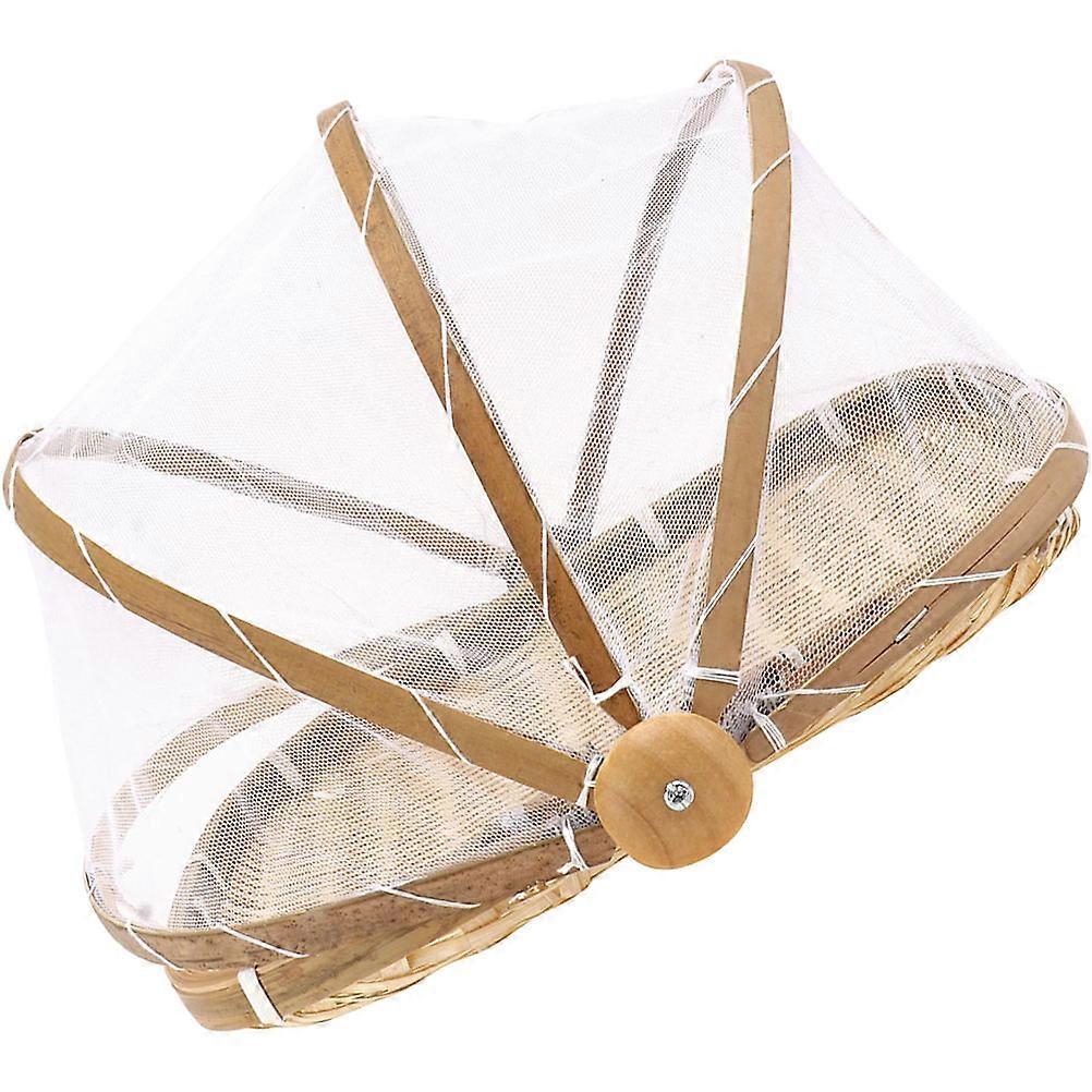 MultiPurpose Bamboo Fruit Basket with Mesh Cover for Storage and Serving Size 12.5 x 9.5 x 5.5