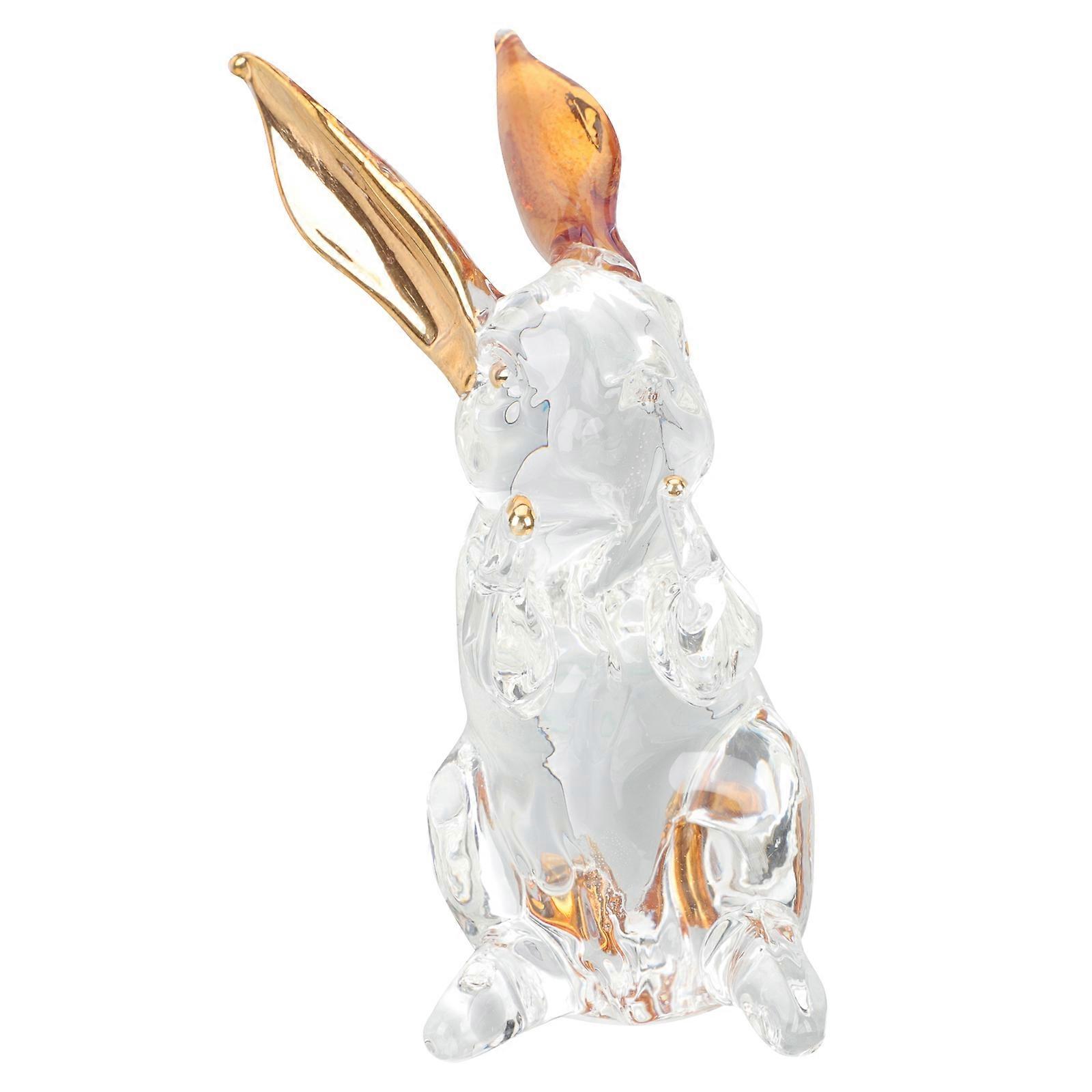 Glass Rabbit Figurines Assorted Decor with Craftsmanship for Decor