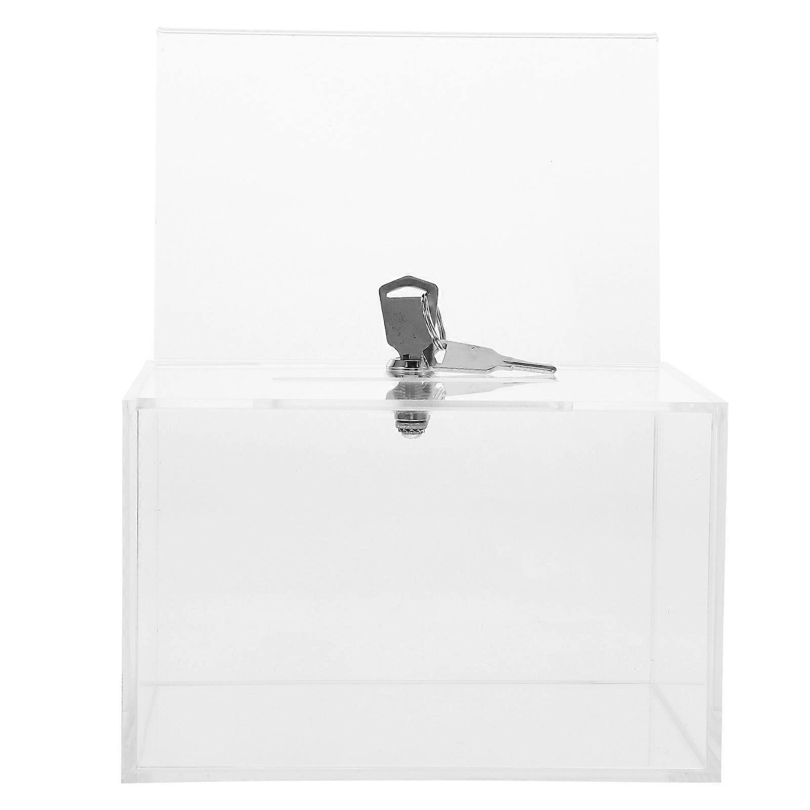 Charity Events Ballot Box Large Donation Box Rectangular Shape Simple Style Cash Storage 1Pcs