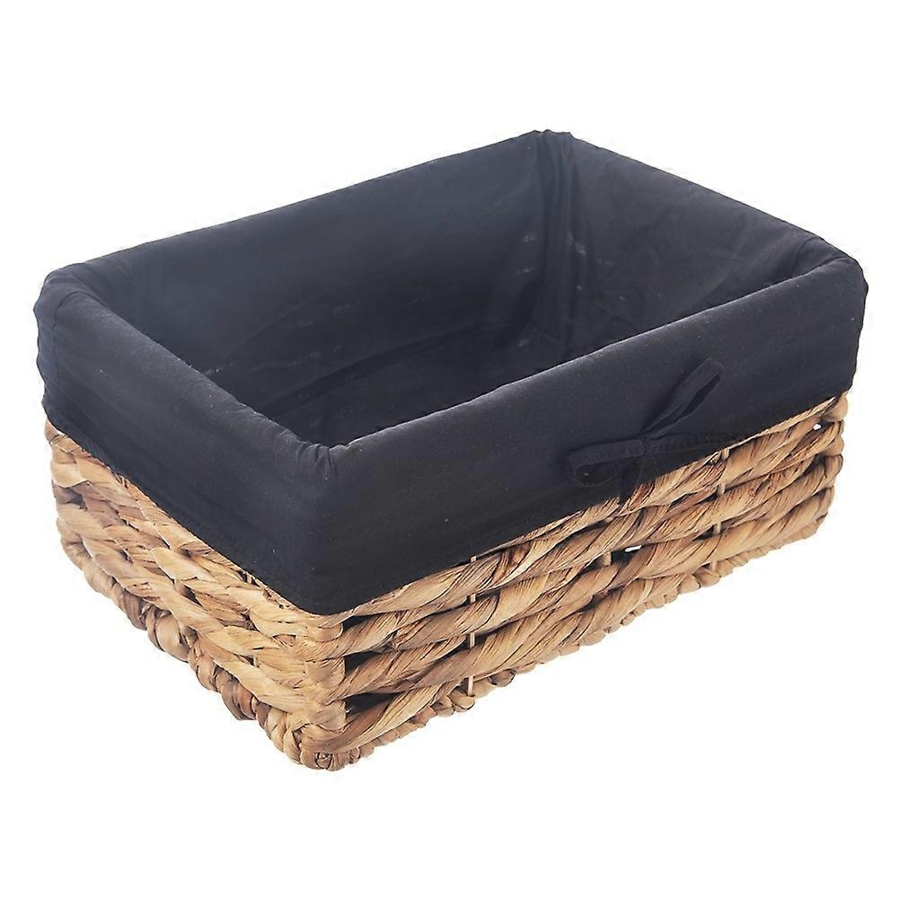 Handmade basket with removable black upholstery