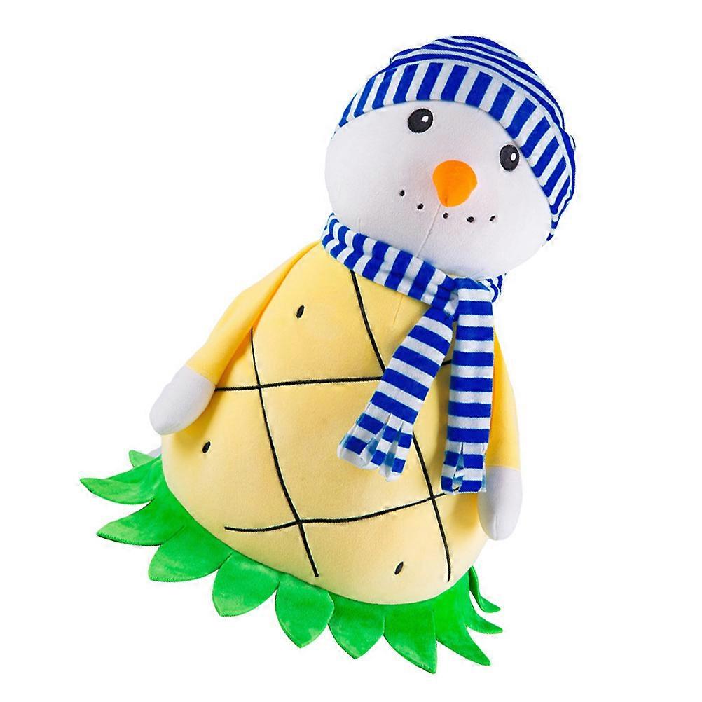 Toy Fruit Snowman Stuffed Animal With Face Pineapple Wall Decoration 15X15CM Plush Material 1Pack