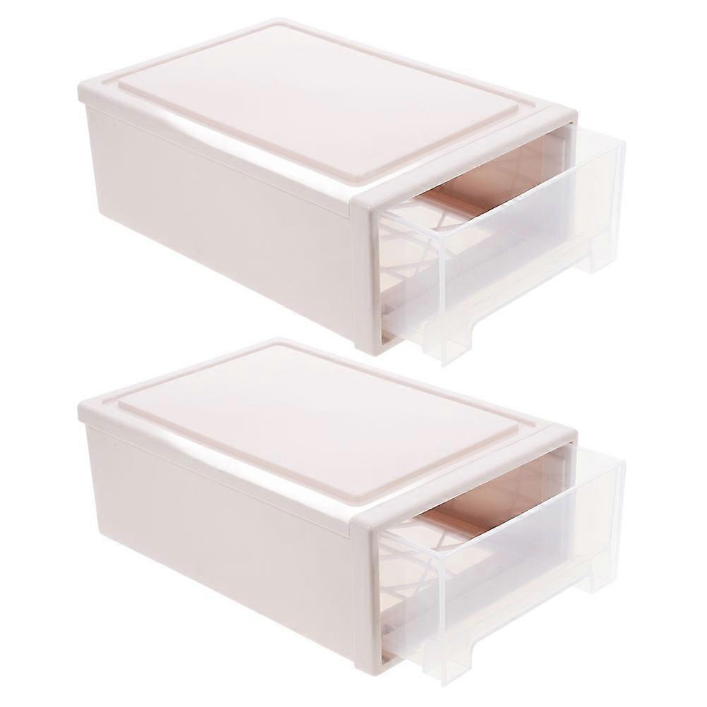 Small Drawer Storage Organizer for Clothes with 2Pcs Stackable Plastic Storage Drawers