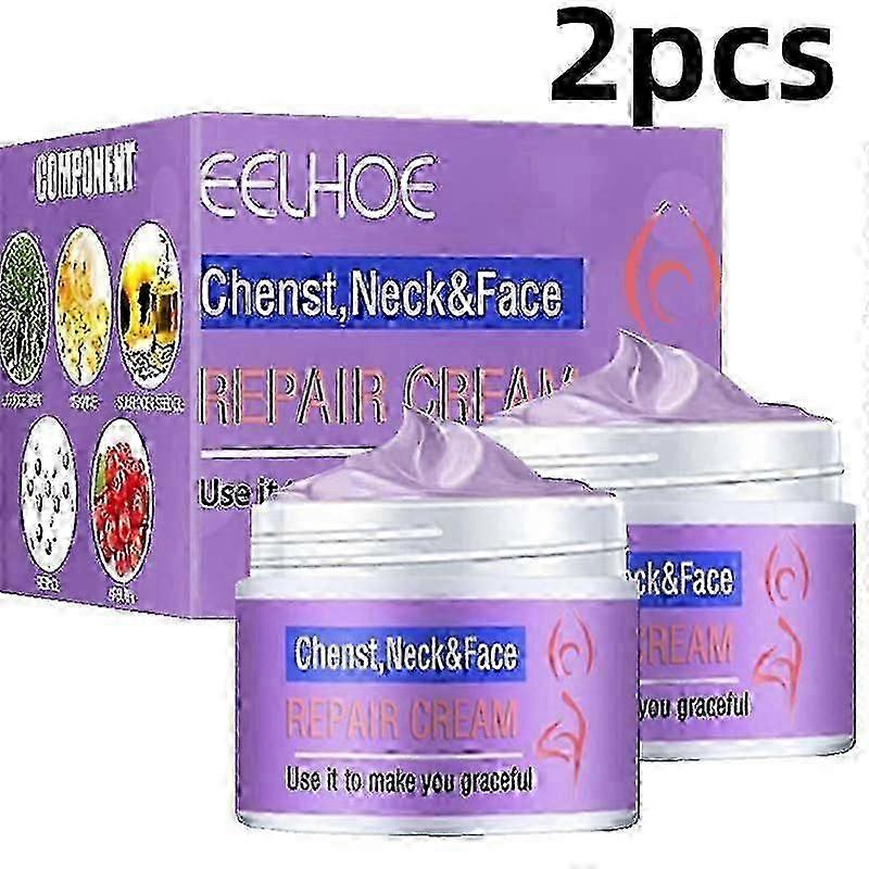 2pcsネックファーミングクリーム、首と肩のためのアンチエイジングモイスチャライザー、二重あごの縮小、肌の引き締めクリーム