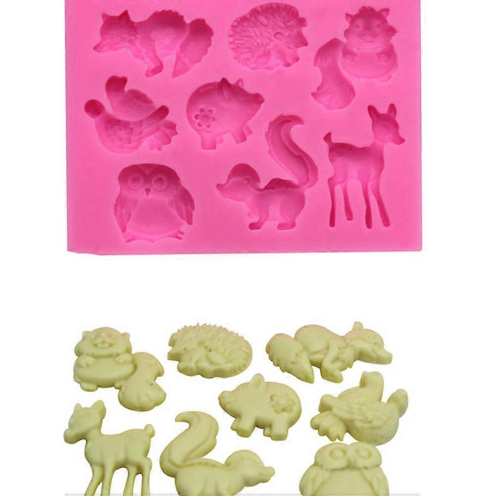 Animal Biscuit Mould Pink Silicone Baking Tools Molding Non Stick Easy Demoulding 2Pcs