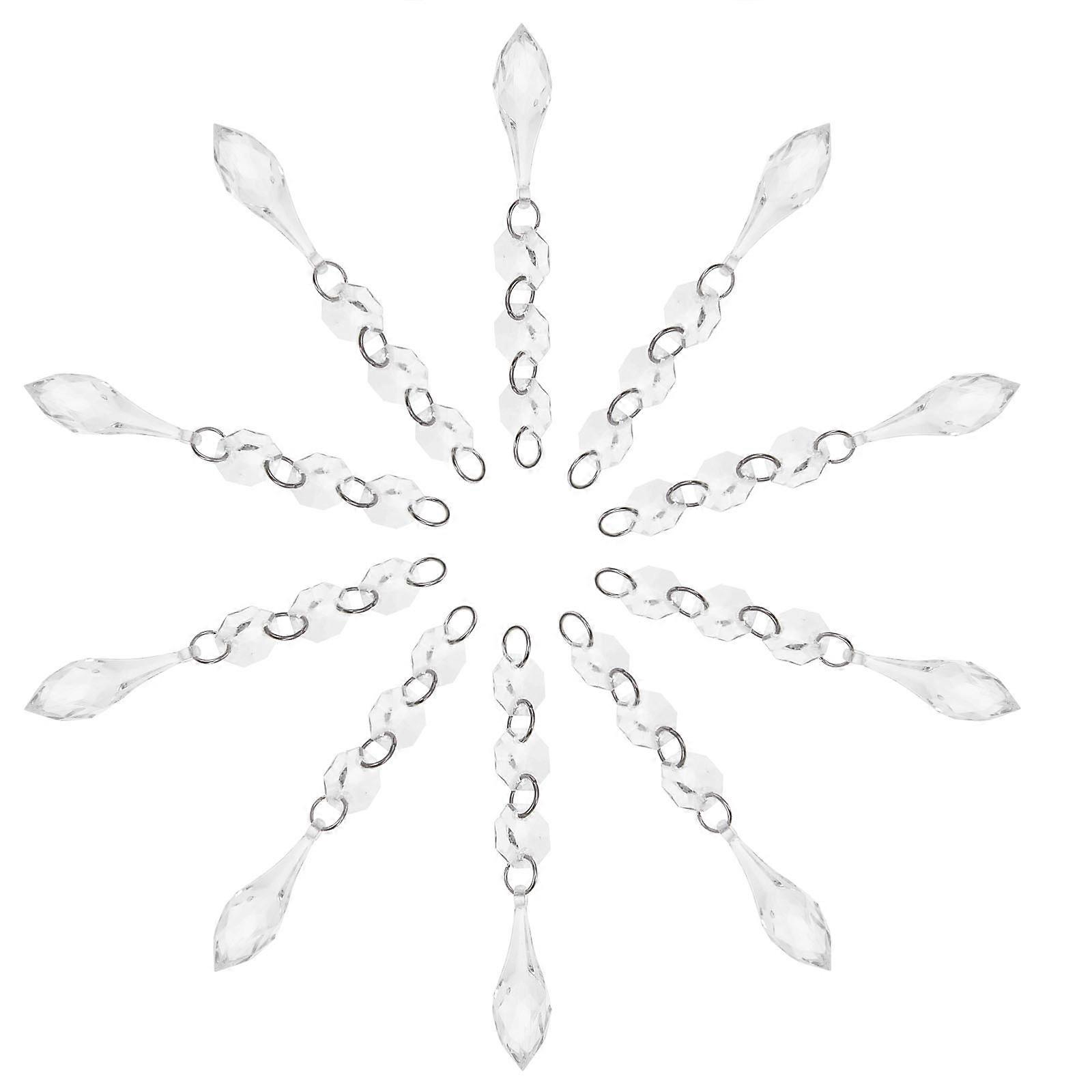 20 قطعة سلسلة حبة كريستال مثمنة الأضلاع مع قلادة مدببة للمجوهرات DIY ، حبات الباب ، الستار ، الحلي الثريا ، الزفاف والديكور المنزلي