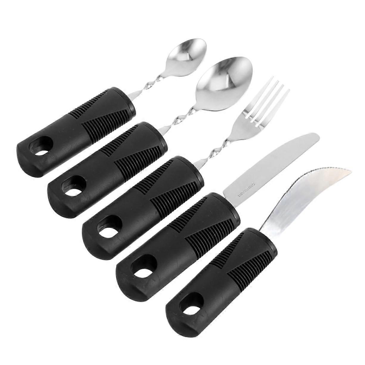 Adjustable Cutlery Set For Seniors Non-Slip Utensils Tremor-Free Tableware Ergonomic Handle For Elderly And Disabled