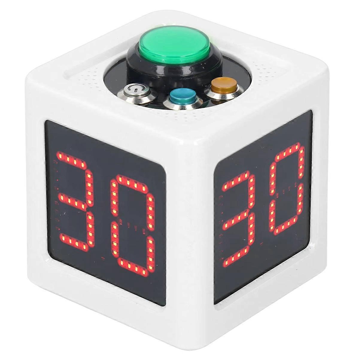 1.4in 4 Sided Cube Timer Digital Shot Timer Countdown Stopwatch for Private Poker Chess Casinos White
