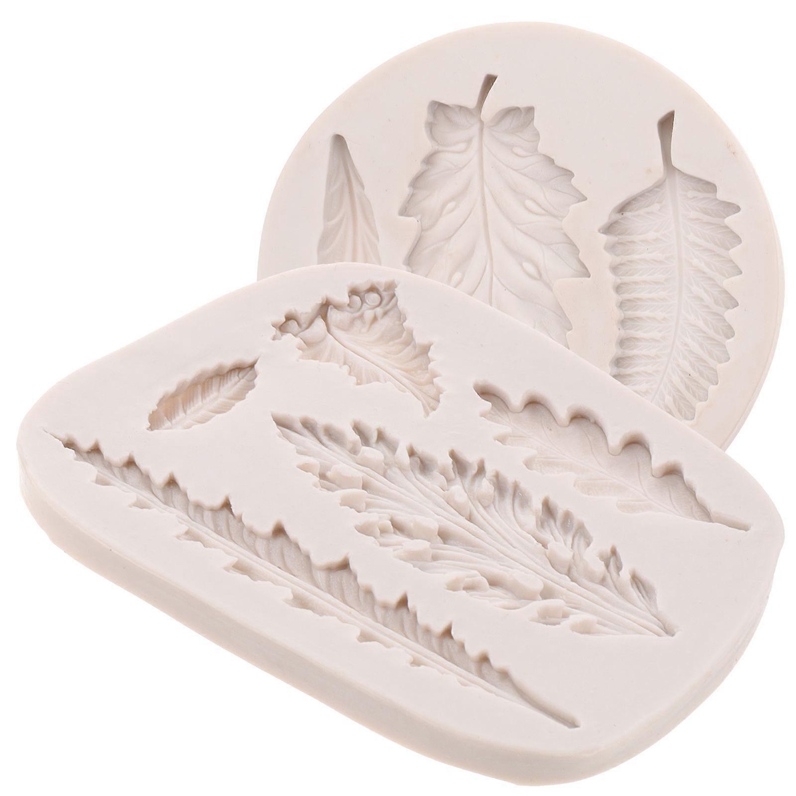 Leaf Shaped Silicone Baking Mold for Home Use White Creative Design Reusable 3D Hollow Leaf Mold