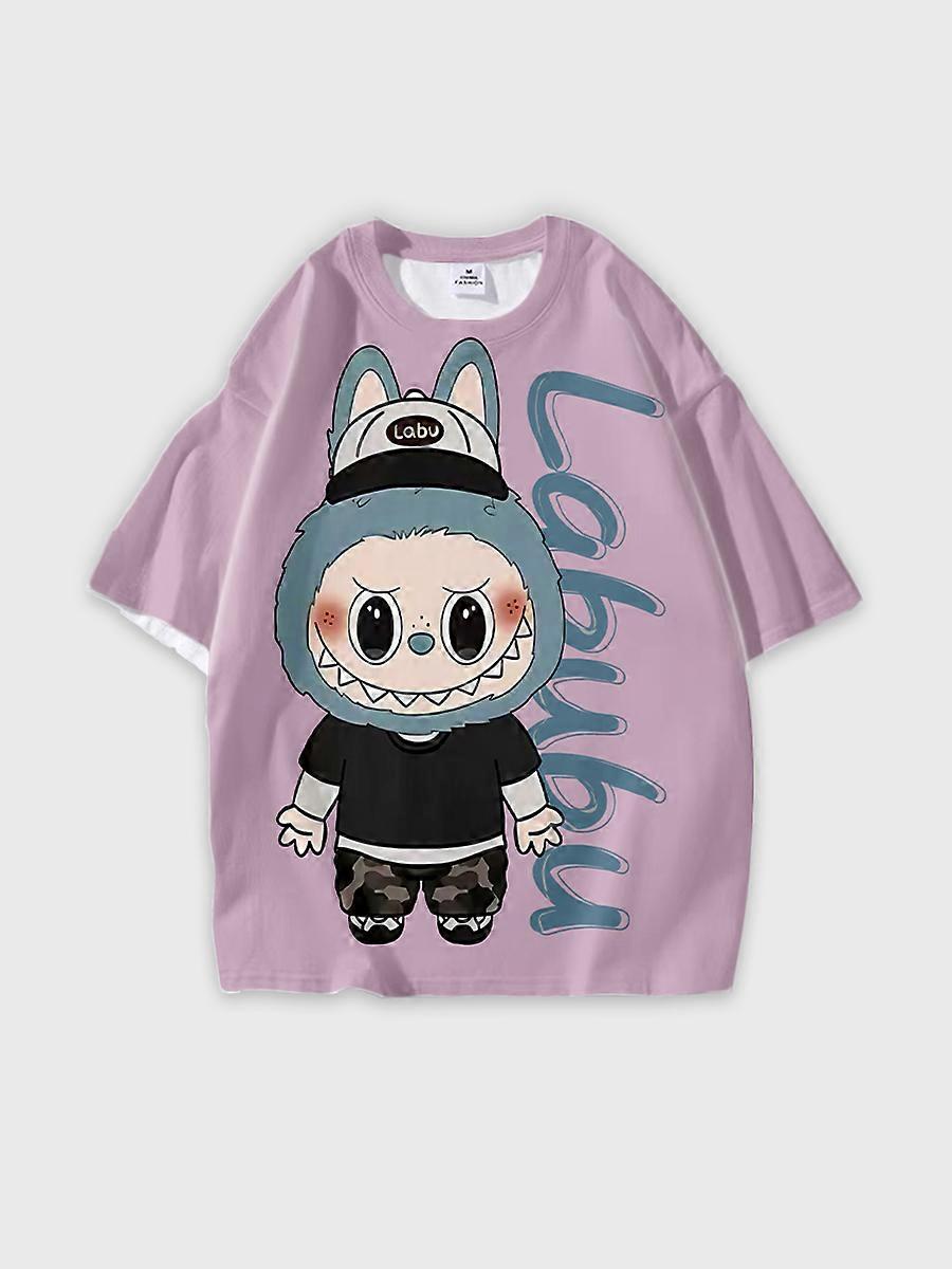 T-shirt round neck Pattern loose short sleeve P2466