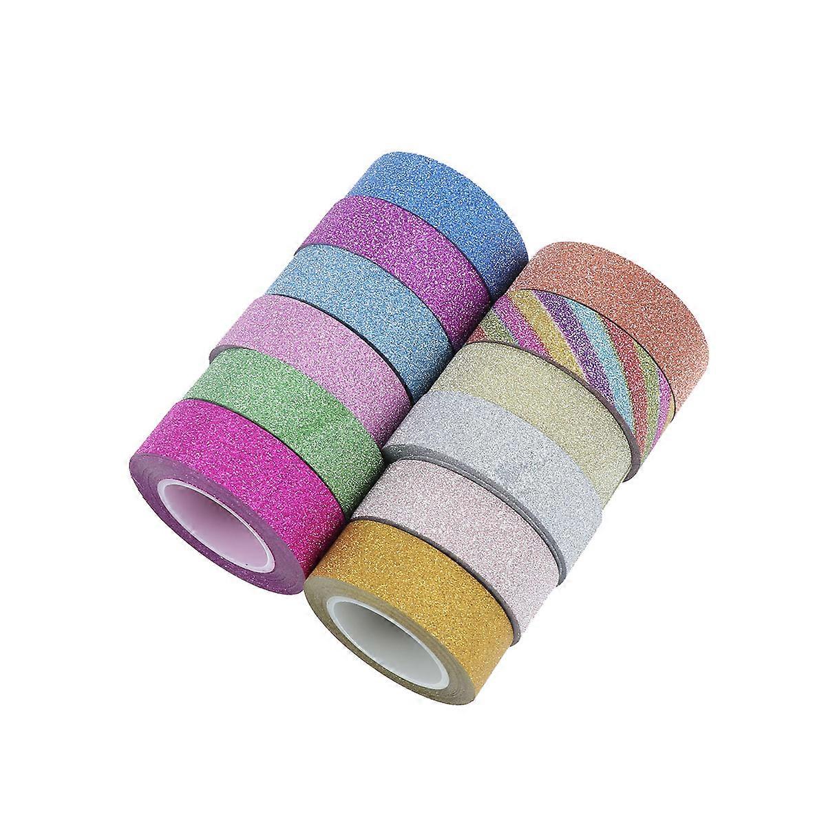 Washi Tape Aesthetic 12 Rolls Bright Colored Tape For Crafting And Decoration With Simple Style