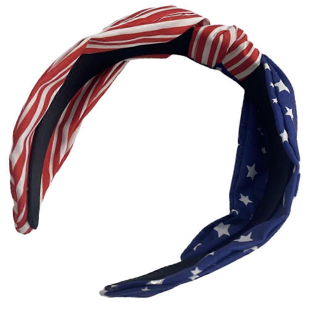 American Flag Knotted Headband 4th of July Twisted Headband Women Knot Headband