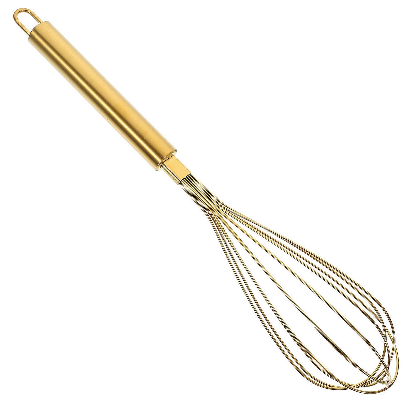 Stainless Steel Whisk 13 Inch Long Gold Hand Egg Whisk Thicken Wire Hand Mixer For Whisking Blending Baking Cooking Tools