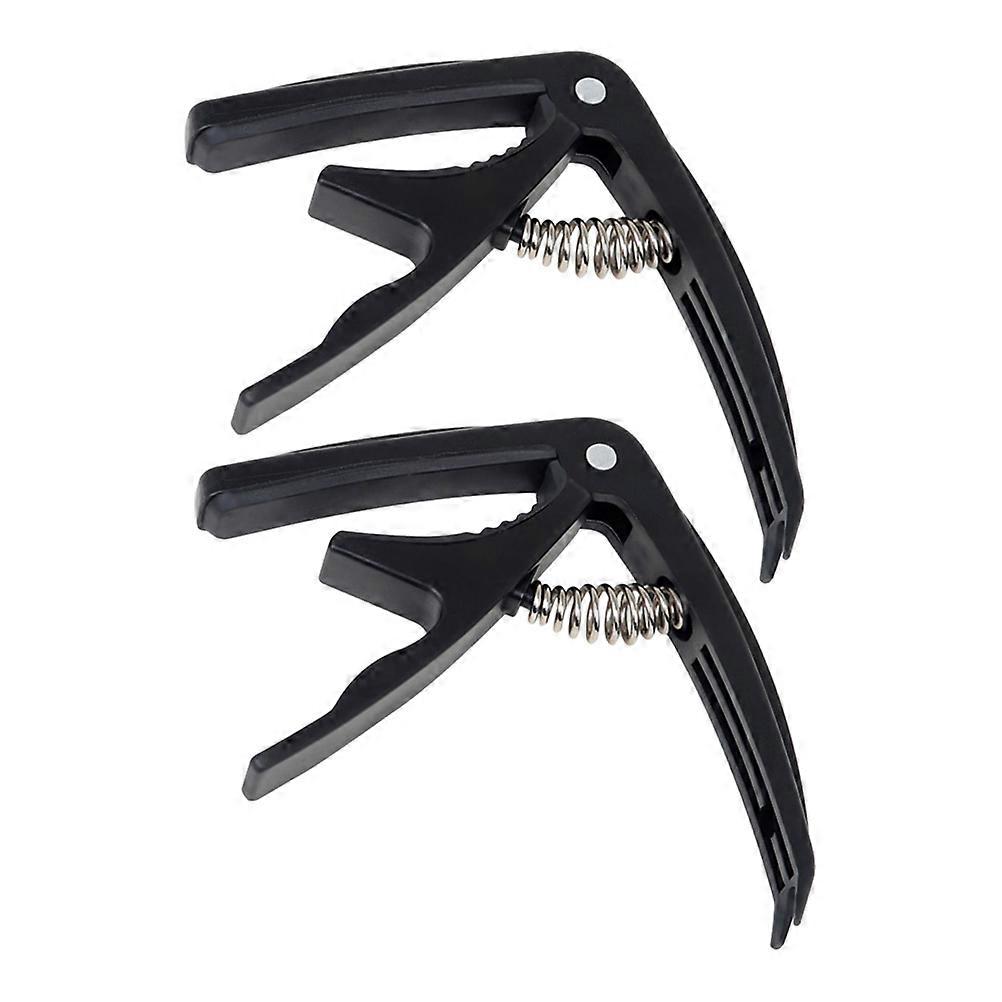 アコースティックエレクトリック楽器用の調節可能なテンションギターカポ2個セット、フォーククラシック音楽用の多用途アクセサリー