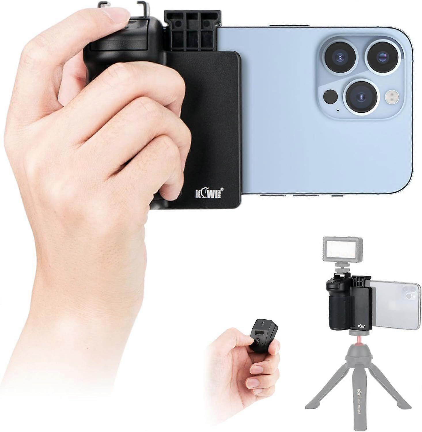 KIWIFOTOS Smartphone Camera Handle Bracket with Detachable Bluetooth Camera