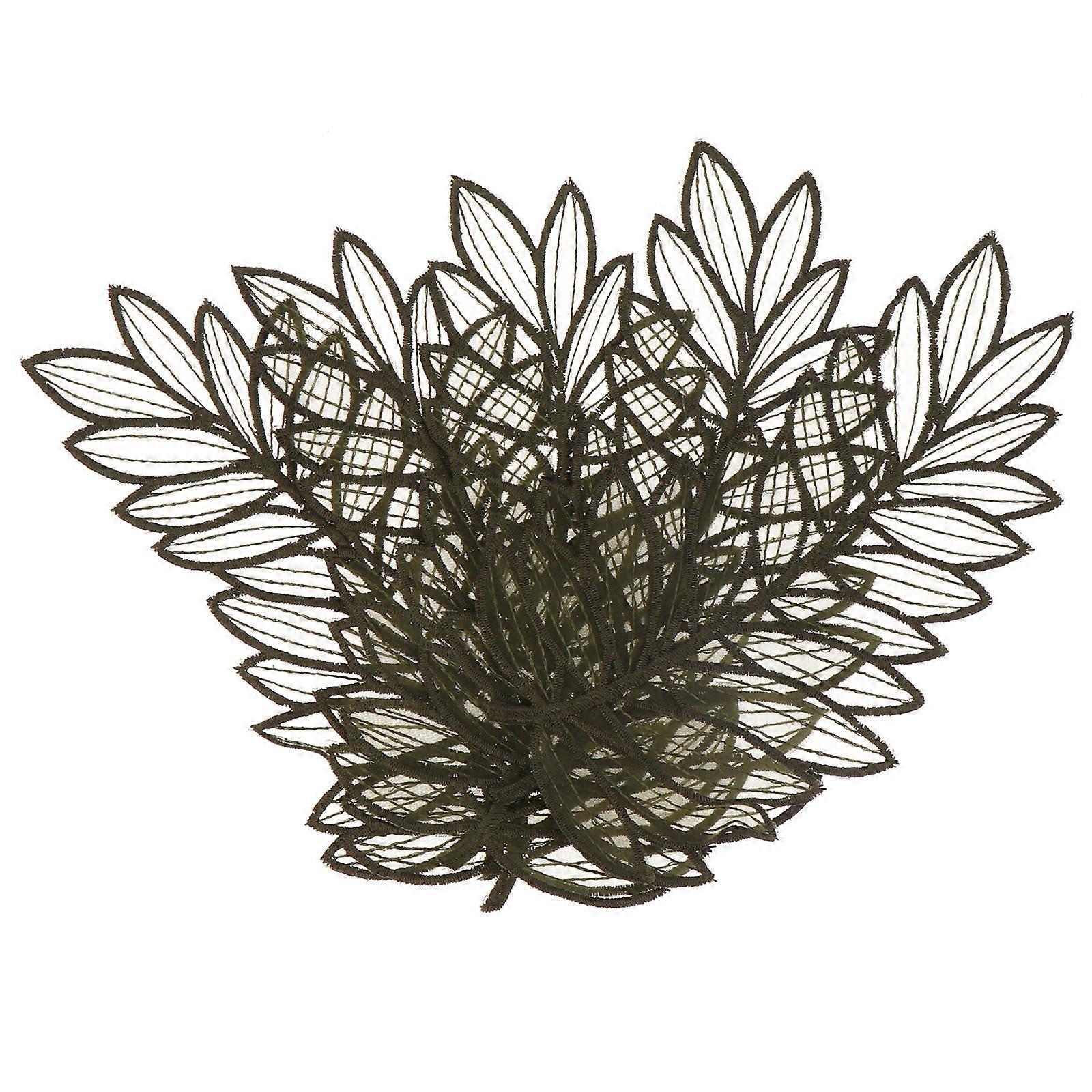 Green Sew On Patches 5Pcs High-quality Flower Embroidered Appliques for Handicraft Enthusiasts and DIY Projects