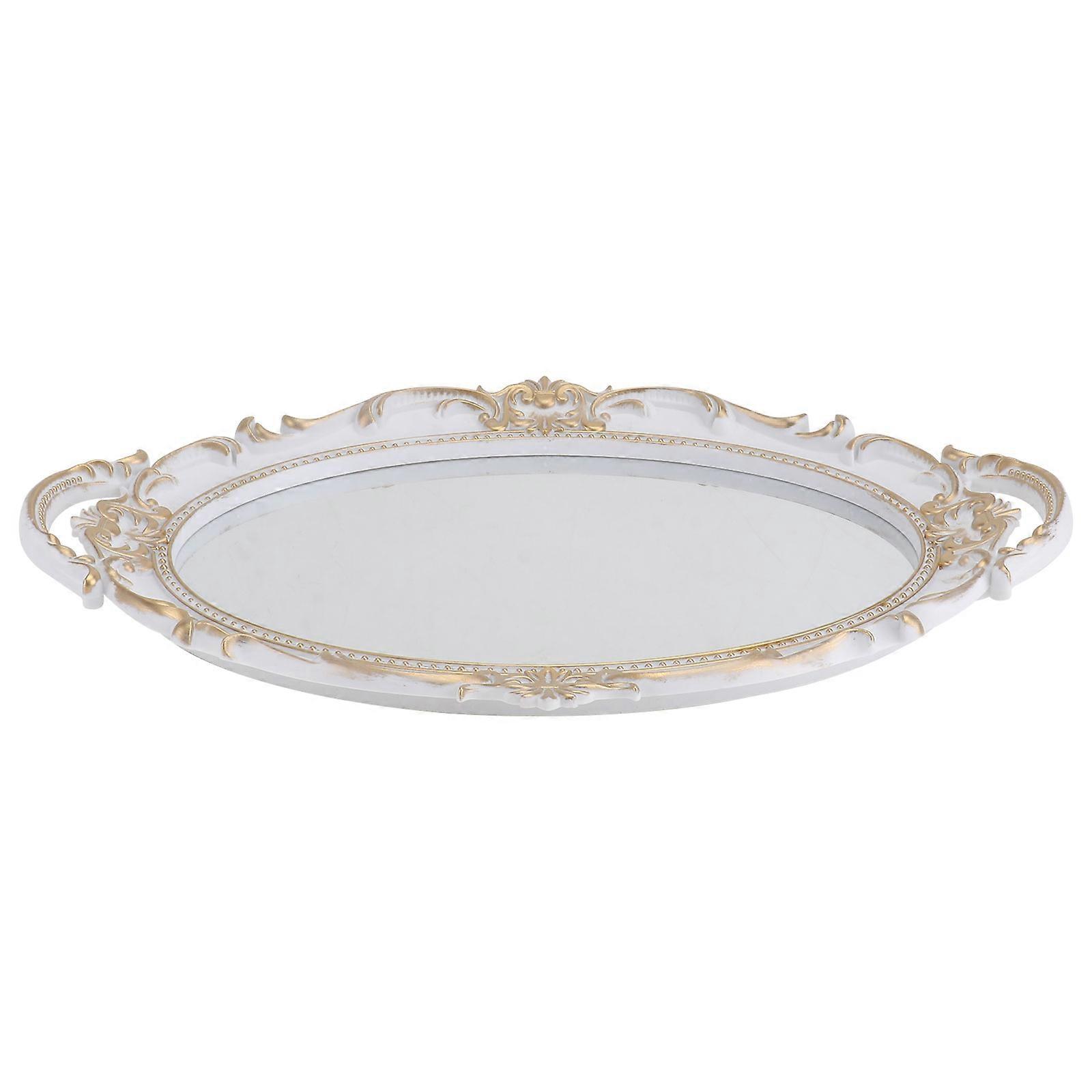 Retro Mirror Tray for Storage PP Plastic and Glass 1PC Creative and