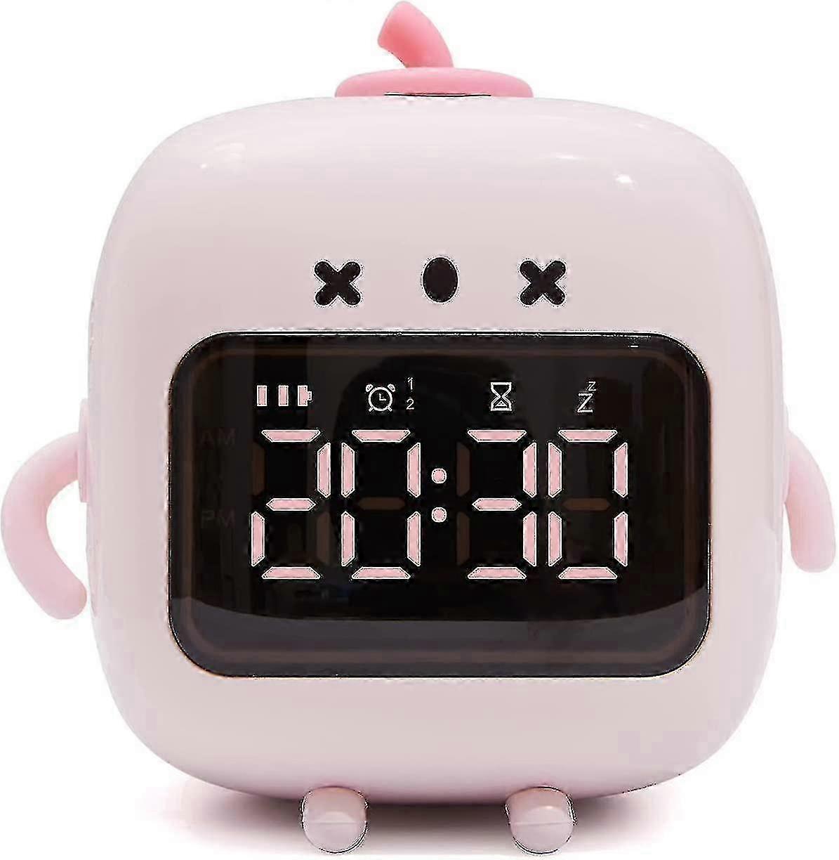 2025 Cute Alarm Clock,robot Digital Alarm Clock Chargeable With Snooze And Timer,multi-function Voice-activated Bright Screen Table Clock For Boys And