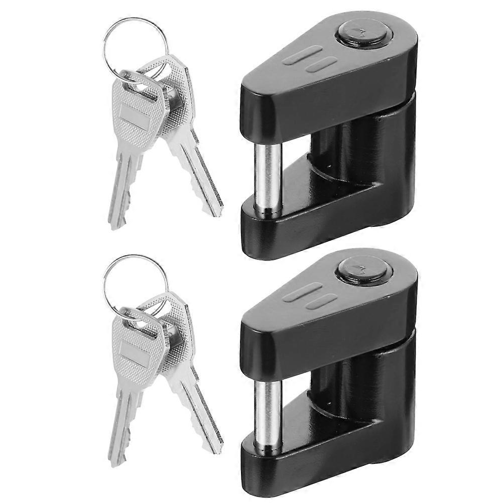 Hitch Lock For Camper Black Trailer Coupler Lock Ideal For Trailer Users Locking Mechanism 2 Sets