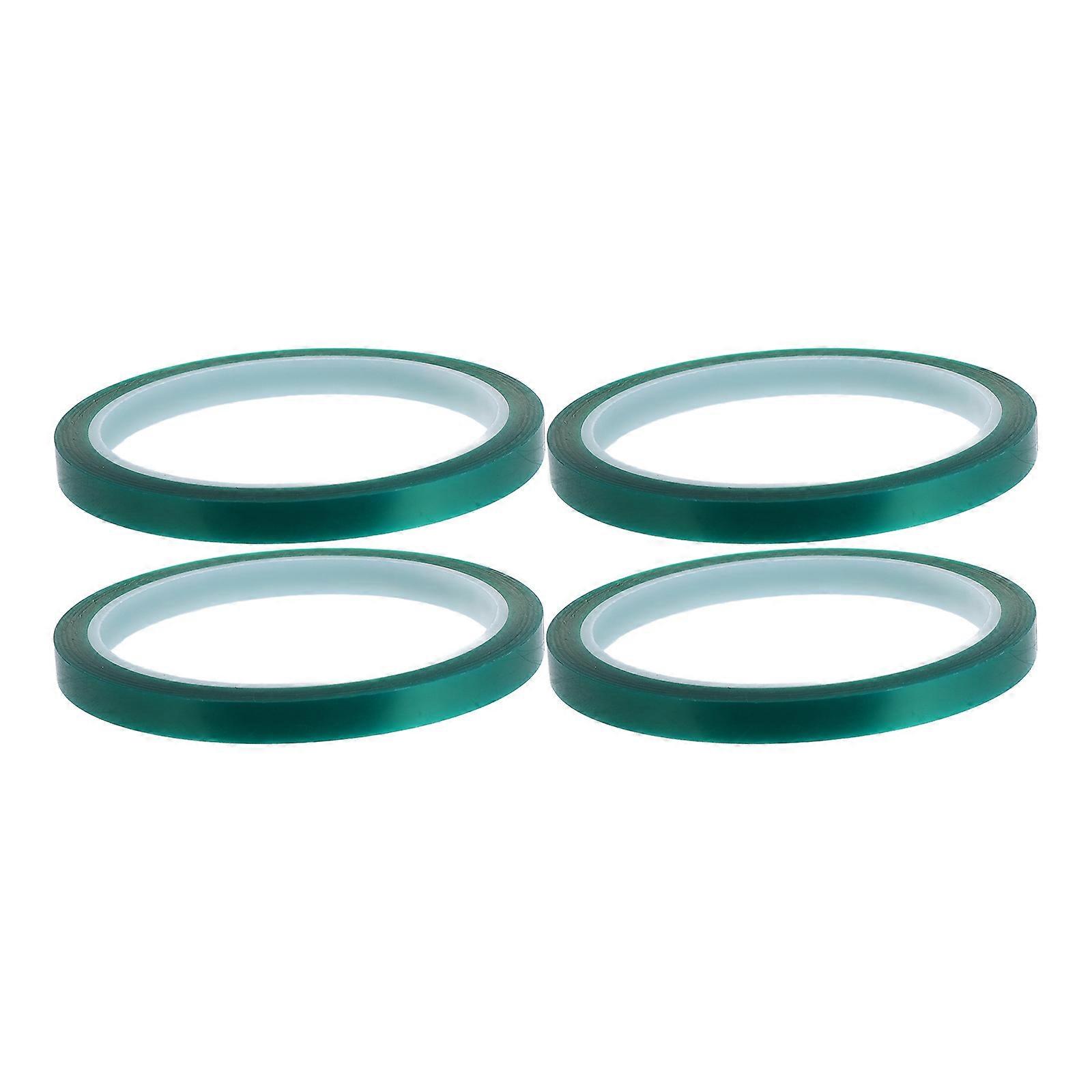 4pcs Green PET High Temp Tape Rolls for Insulation Spray Paint Protection Crafting Scrapbooking and Decorative Uses