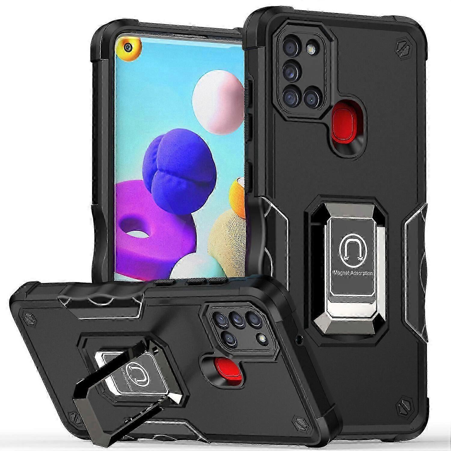 Capa Para Samsung A21s Magnética à Prova de Choque Com Suporte de Anel mi