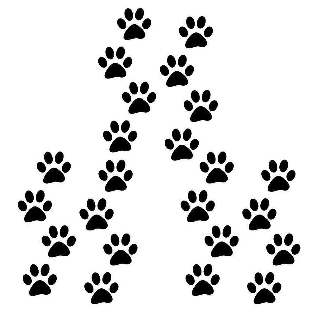 Black Cat Footprint Car Sticker 24Pcs 3D Design Decals For Car Enthusiasts Adhesion