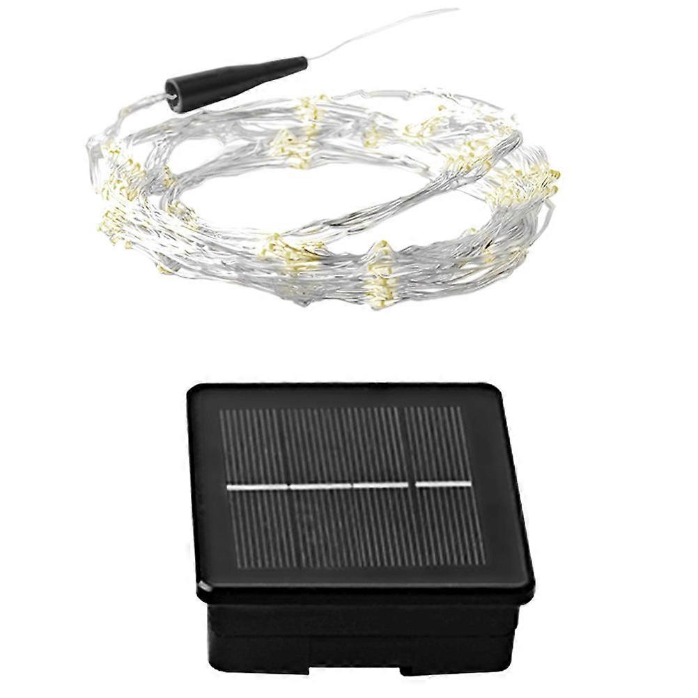 Solar Powered Outdoor Lights 1 Set Yard String Lamp For Gardens Outdoor Spaces Simple Structure Design Black Color Waterproof Function